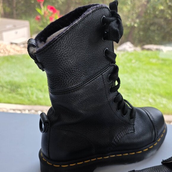 Dr. Marten's Aimilita Combat Boots Faux Fur Lining - Picture 2 of 6